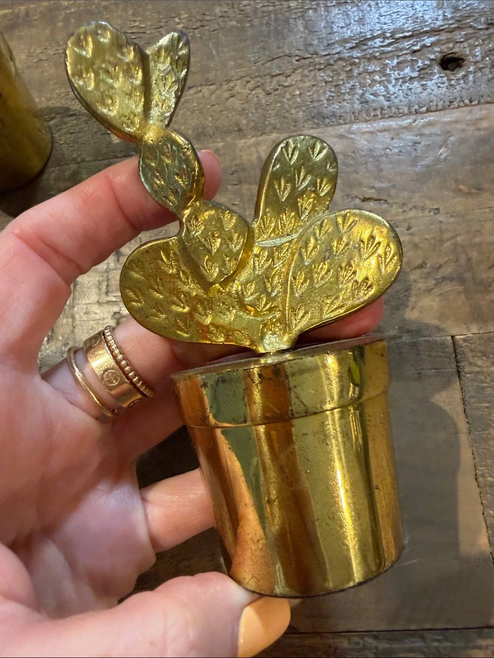 West Elm brass cactus figurine set - retired